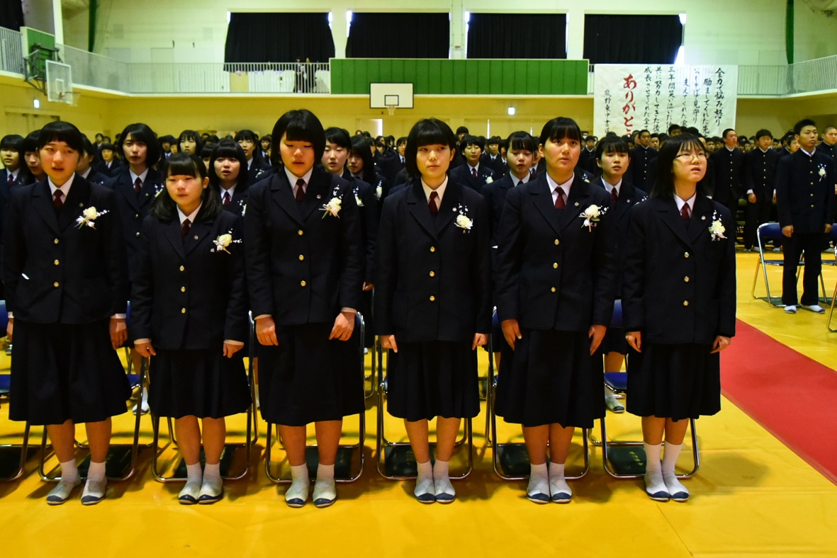 熊野東中学校卒業式の様子1
