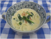 小松菜の豆乳スープの写真